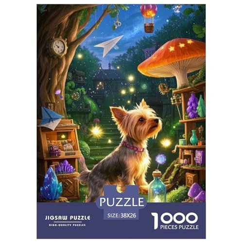 Yorkshire Terrier PuppyJigsaw Puzzles for Adults 1000 Pieces Age 12+ for Adults Educational Games Home Beautiful Decoration for Aduits Kids38x26cm/1000pcs von LWBDSKCZO
