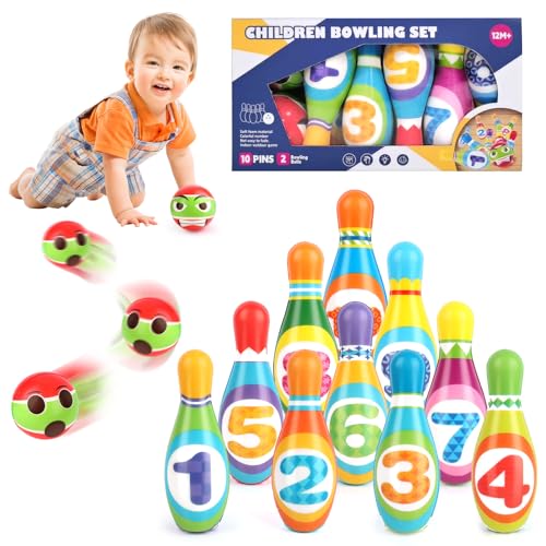 LWMTT 12 Stück Bowling Set,Kegelspiel für Kinder,Bowling Set Kinder mit 10 Bowlingstiften und 2 Bällen,Spielzeug ab 2 3 4 5 6 Jahre,Kinderspielzeug Kegelspiel für Kinder LWMTT 12 Stück Bowling Set,Kegelspiel für Kinder,Bowling Set Kinder mit 10 Bowlingstiften und 2 Bällen,Spielzeug ab 2 3 4 5 6 Jahre,Kinderspielzeug Kegelspiel für Kinder von LWMTT