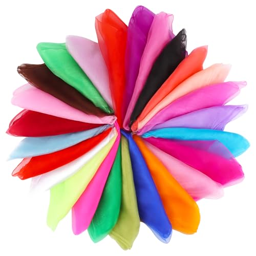 LWMTT 24 Stück Jongliertücher Bunte Tücher Baby 60 x 60 cm Chiffontücher Seidentücher Baby Square Jongliertücher für Tanzen, Jonglieren, Sensorisches, Tanztücher, Kindershow LWMTT 24 Stück Jongliertücher Bunte Tücher Baby 60 x 60 cm Chiffontücher Seidentücher Baby Square Jongliertücher für Tanzen, Jonglieren, Sensorisches, Tanztücher, Kindershow von LWMTT