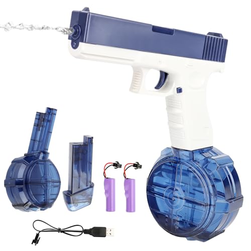 Wasserpistole Elektrisch, Elektrische Wasserpistole für Erwachsene und Kinder, 9M Pistols Großer Reichweite Wasserpistole,Wasser Spielzeug Pistolen für Sommer Strand Outdoor Pool Spielzeug (Blau) von LWMTT