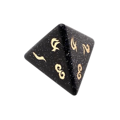 Blaue Goldstein-Würfel, handgeschnitzte Edelsteinwürfel, D4, D6, D8, D10, D12, D20, Perzentil oder 7-teiliges polyedrisches Set für DND- und Tisch-RPG-Spiele (D4Face) von LWQCHW