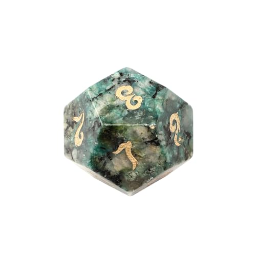 Edelsteinwürfel aus afrikanischem Kiefernholz – handgeschnitztes D4, D6, D8, D10, D12, D20 Perzentil oder 7-teiliges polyedrisches Set für DND- und RPG-Spiele (D12Face) von LWQCHW