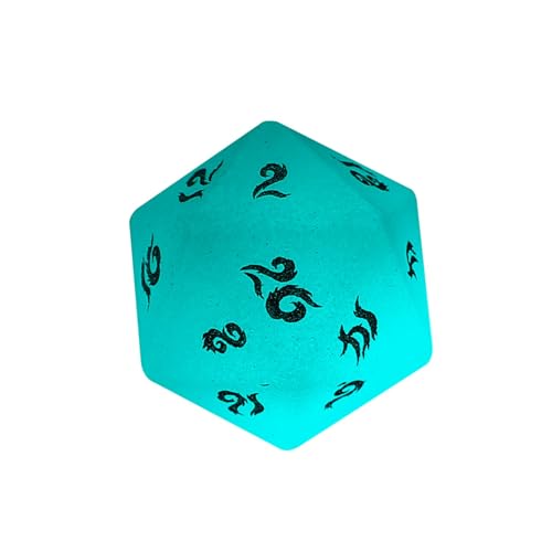 Im Dunkeln leuchtende Steinwürfel: Handgeschnitzte Edelsteinwürfel D4, D6, D8, D10, D12, D20 Perzentil oder 7-teiliges polyedrisches Set für DND- und RPG-Spiele (D20Face) von LWQCHW
