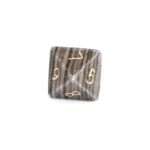 Schwarze Würfel mit Holzmaserung – handgeschnitzte Edelsteinwürfel D4 D6 D8 D10 D12 D20 Perzentil oder 7-teiliges polyedrisches Set für DND- und Tisch-RPG (D8Face) von LWQCHW