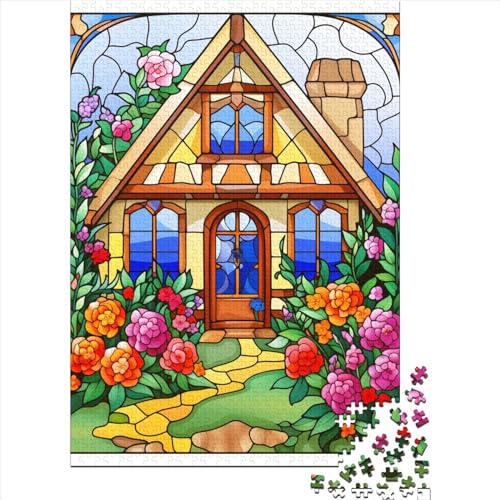 Bergdorf Hütte Puzzle 1000-teilige Schwer Puzzle Spielzeug Lernspiel Impossible Herausforderung Spielzeug Für Erwachsene Und Kinder in Bewährter 1000pcs (75x50cm) von LWXEEOAVE