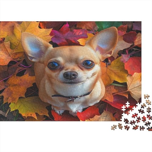 Chihuahua 1000 Stück Puzzles Für Erwachsene Teenager Stress Abbauen Familien-Puzzlespiel 1000-teiliges Puzzle Kinder Lernspiel Spielzeug Geschenk Puzzel 1000pcs (75x50cm) von LWXEEOAVE
