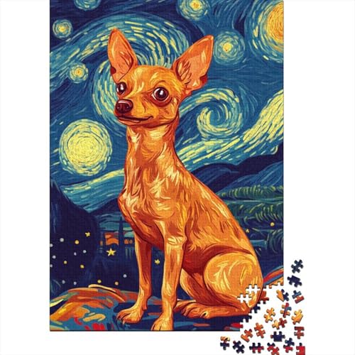 Chihuahua Puzzles 1000 Teile Schwer Puzzle Spielzeug Lernspiel Impossible Herausforderungsspielzeug Für Erwachsene Kinder 1000pcs (75x50cm) von LWXEEOAVE
