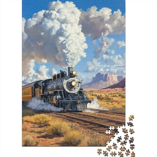 Dampflokomotive Puzzle 1000 Teile Schwer Puzzle Spielzeug Lernspiel Impossible Herausforderung Spielzeug Für Erwachsene Und Kinder in Bewährter 1000pcs (75x50cm) von LWXEEOAVE