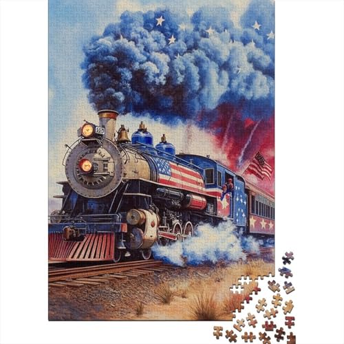 Dampflokomotive Puzzle 1000-teilige Schwer Puzzle Spielzeug Lernspiel Impossible Herausforderungsspielzeug Für Erwachsene Kinder 1000pcs (75x50cm) von LWXEEOAVE