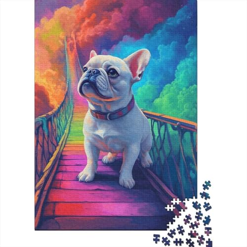 French BullHund Puzzle 1000-teilige Schwer Puzzle Spielzeug Pädagogisches Spiel Impossible Herausforderungsspielzeug Für Erwachsene Und Kinder in Bewährter 1000pcs (75x50cm) von LWXEEOAVE