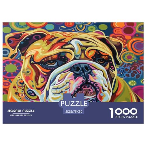 Groovy BULLHundge 1000 Stück Puzzles Für Erwachsene Teenager Stress Abbauen Familien-Puzzlespiel 1000-teiliges Puzzle Kinder Lernspiel Spielzeug Geschenk Puzzel 1000pcs (75x50cm) von LWXEEOAVE