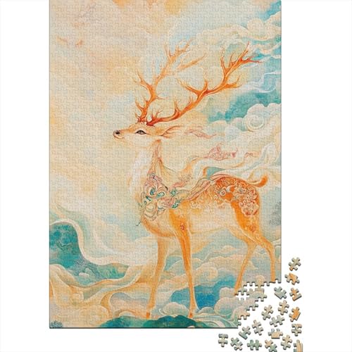 Hirsch Gott Puzzles 1000 Teile Schwer Puzzle Spielzeug Lernspiel Impossible Herausforderung Spielzeug Für Erwachsene Und Kinder Ab 14 Jahren 1000pcs (75x50cm) von LWXEEOAVE
