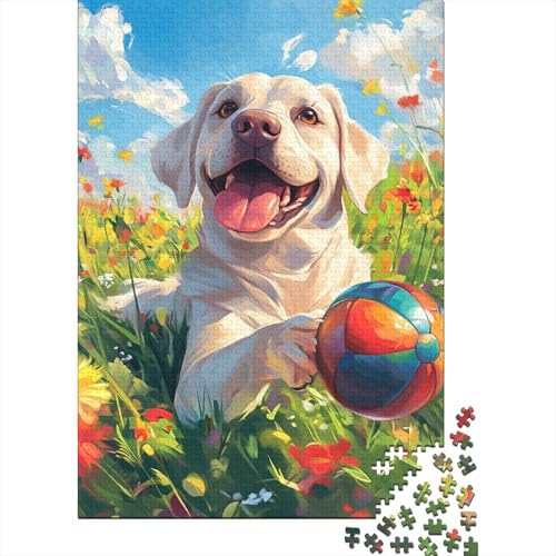 Labrador Retriever Puzzle 1000-teilige Schwer Puzzle Spielzeug Pädagogisches Spiel Impossible Herausforderung Spielzeug Für Erwachsene Und Kinder in Bewährter 1000pcs (75x50cm) von LWXEEOAVE