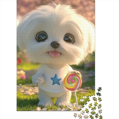 Malteserr Puzzle 1000 Teile Schwer Puzzle Spielzeug Lernspiel Impossible Herausforderungsspielzeug Für Erwachsene Kinder 1000pcs (75x50cm) von LWXEEOAVE