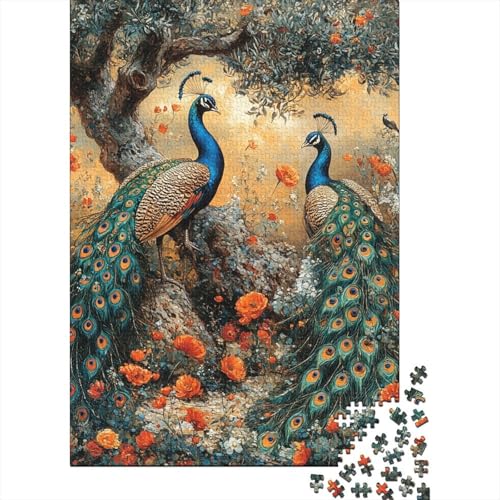 Pfau Puzzle 1000 Teile Schwer Puzzle Spielzeug Pädagogisches Spiel Impossible Herausforderung Spielzeug Für Erwachsene Und Kinder Ab 12 Jahren 1000pcs (75x50cm) von LWXEEOAVE