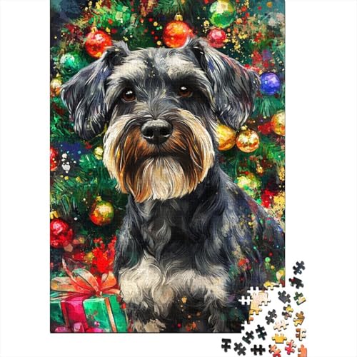 Schnauzer Puzzle 1000 Teile Schwer Puzzle Spielzeug Pädagogisches Spiel Impossible Herausforderung Spielzeug Für Erwachsene Kinder 1000pcs (75x50cm) von LWXEEOAVE
