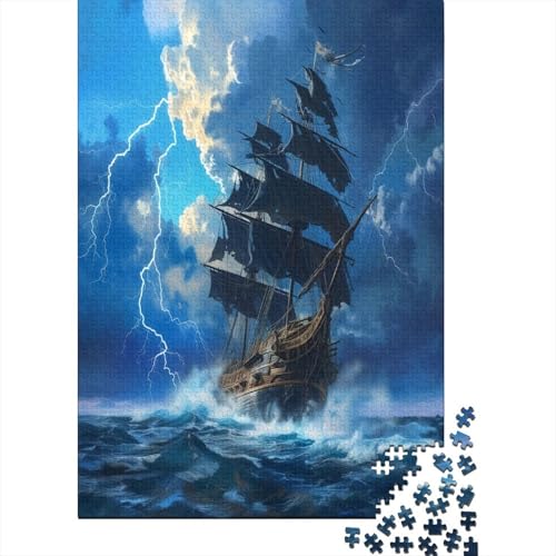 Segelboot 1000 Stück Puzzles Für Erwachsene Teenager Stress Abbauen Familien-Puzzlespiel 1000-teiliges Puzzle Kinder Lernspiel Spielzeug Geschenk Puzzel 1000pcs (75x50cm) von LWXEEOAVE