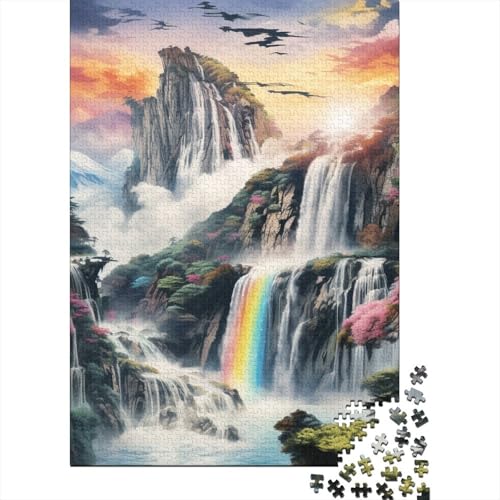 Wasserfall Wunderland Puzzles 1000 Teile Schwer Puzzle Spielzeug Pädagogisches Spiel Impossible Herausforderung Spielzeug Für Erwachsene Und Kinder Ab 14 Jahren 1000pcs (75x50cm) von LWXEEOAVE