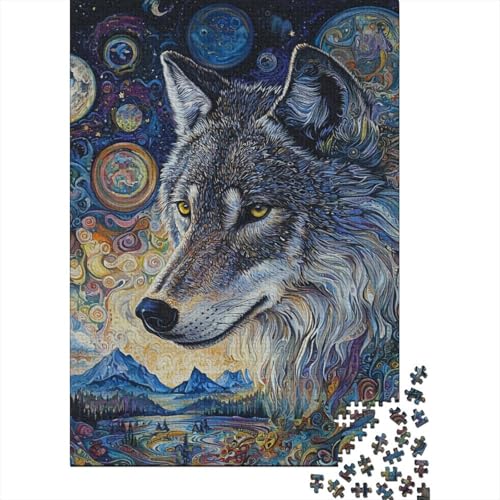 Wolf Puzzle 1000-teilige Schwer Puzzle Spielzeug Lernspiel Impossible Herausforderungsspielzeug Für Erwachsene Kinder 1000pcs (75x50cm) von LWXEEOAVE