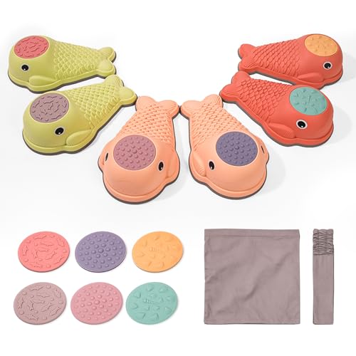Balanciersteine für Kinder rutschfeste Balanciersteine 12 Stück Sensorisches Spielzeug Stepping Stones für Kinder bis zu 120 KG Geschenke für Kinder von LWuuywa