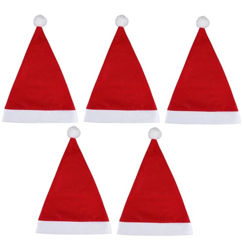 LXJLXD Festliche Weihnachtsmütze mit weißer Krempe für Feiertage, Partys, Freundlichkeit, Neujahrsparty, Cosplay von LXJLXD