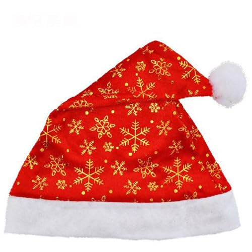 LXJLXD Weihnachtsmütze für Erwachsene, Uni, vergoldet, Schneeflockenmuster, Weihnachtsmann, Rot, für Erwachsene, Teenager, Uni LXJLXD Weihnachtsmütze für Erwachsene, Uni, vergoldet, Schneeflockenmuster, Weihnachtsmann, Rot, für Erwachsene, Teenager, Uni von LXJLXD