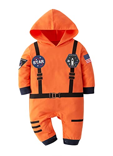 Astronauten-Outfit für Babys, Kleinkinder, Jungen, Weltraumanzug, Halloween-Kostüm, Orange, Langarm-Strampler, 18–24 Monate Astronauten-Outfit für Babys, Kleinkinder, Jungen, Weltraumanzug, Halloween-Kostüm, Orange, Langarm-Strampler, 18–24 Monate von LXKIKMM