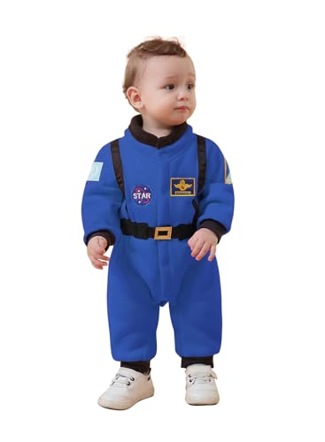 LXKIKMM Astronautenkostüm für Babys, Raumanzug, Cosplay-Kostüm, Halloween-Overall, Blau, 18-24 Monate von LXKIKMM