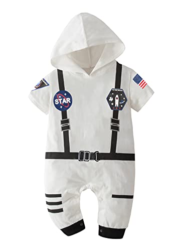 LXKIKMM Astronautenkostüm für Babys, Weltraum-Kostüm, Cosplay-Kostüm, Halloween-Overall, weiß, 3-6 Monate LXKIKMM Astronautenkostüm für Babys, Weltraum-Kostüm, Cosplay-Kostüm, Halloween-Overall, weiß, 3-6 Monate von LXKIKMM