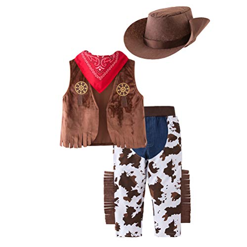 LXKIKMM May's Baby Western-Cowboy-Kostüm für Kinder, Cosplay-Kostüm, Braun (Brown A), 3-4 Jahre von LXKIKMM