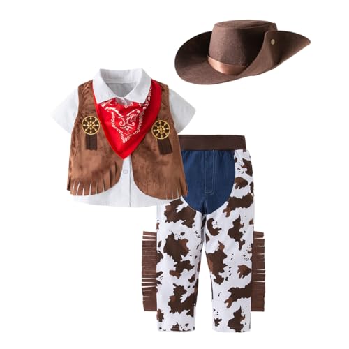 LXKIKMM May's Baby Western-Cowboy-Stil, Kinder-Kostüm-Set, Cosplay-Kostüm, 2–3 Jahre LXKIKMM May's Baby Western-Cowboy-Stil, Kinder-Kostüm-Set, Cosplay-Kostüm, 2–3 Jahre von LXKIKMM