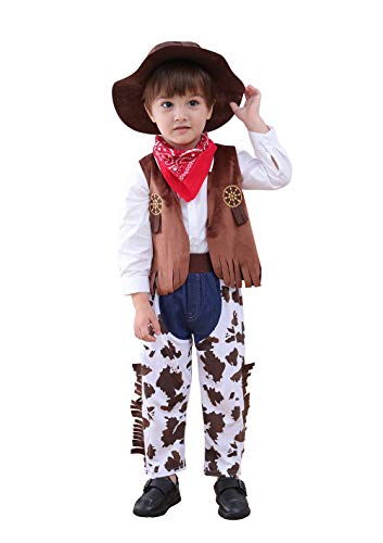 May's Baby Western Cowboy-Kostüm für Kinder, Braun, 3-4 Jahre von LXKIKMM