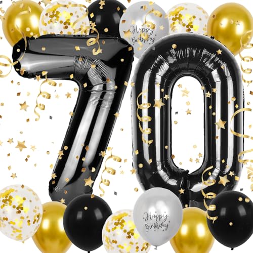 70 Geburtstag Dekoration Schwarz Gold,Luftballons 70.Geburtstag Schwarz Gold,70 Geburtstag Deko Schwarz,70.Geburtstag Deko Frau Mann Deko 70.Geburtstag Konfetti Luftballons,Birthday Decorations 70 Geburtstag Dekoration Schwarz Gold,Luftballons 70.Geburtstag Schwarz Gold,70 Geburtstag Deko Schwarz,70.Geburtstag Deko Frau Mann Deko 70.Geburtstag Konfetti Luftballons,Birthday Decorations von LXONTSG