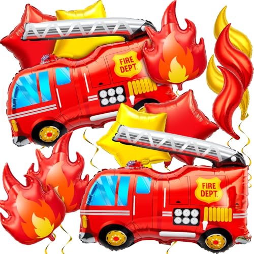 Feuerwehrauto Party Balloons, 18 Stück Feuerwehrauto Luftballons Deko, Feuerwehr Party Folienballons, Deko Ballons Feuerwehr Junge, Kinder Feuer Balloons, Feuerwehr Thema Deko Feuerwehrauto Party Balloons, 18 Stück Feuerwehrauto Luftballons Deko, Feuerwehr Party Folienballons, Deko Ballons Feuerwehr Junge, Kinder Feuer Balloons, Feuerwehr Thema Deko von LXONTSG