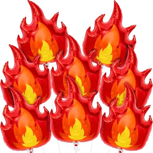 Flammen Party Ballon Set - 8 Stück Geburtstag Feuer Luftballons, Kinder Thema Deko, Flamme Ballons für Feier von LXONTSG