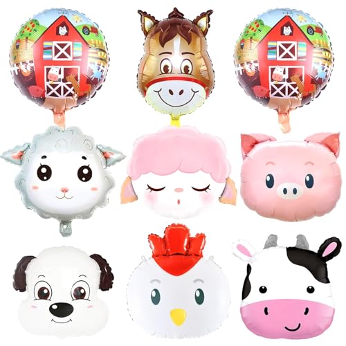Bauernhof Luftballons, 9 Stück Animals Folienballons, Tiere Folienballon, Geburtstag Tierfolienballon für Bauernhof Party Deko Bauernhof Luftballons, 9 Stück Animals Folienballons, Tiere Folienballon, Geburtstag Tierfolienballon für Bauernhof Party Deko von LXONTSG