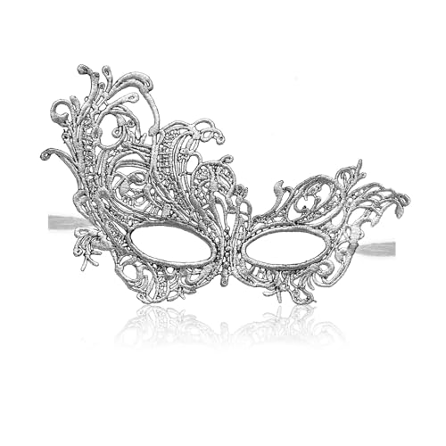 LXONTSG Augenmaske Silber Damen, Halloween Augenmaske Silber, Augenmaske Spitze Frauen, Halloween Damen Augenmaske, Silber Augenmaske Karneval, Silber Spitze Augenmaske, Damenaugenmaske LXONTSG Augenmaske Silber Damen, Halloween Augenmaske Silber, Augenmaske Spitze Frauen, Halloween Damen Augenmaske, Silber Augenmaske Karneval, Silber Spitze Augenmaske, Damenaugenmaske von LXONTSG