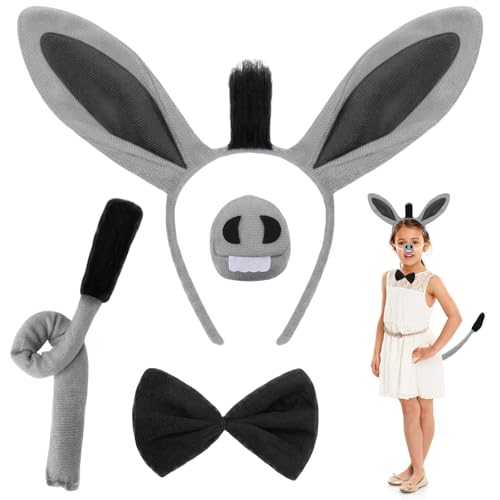 LXONTSG Esel Cosplay Outfit, 4 Stück Esel Cosplay Accessoires, Karneval Esel Cosplay Set, Esel Verkleiden, Erwachsene Cosplay Esel Accessoires, Esel Cosplay Outfit Kinder, Eselen Ohren Stirnband LXONTSG Esel Cosplay Outfit, 4 Stück Esel Cosplay Accessoires, Karneval Esel Cosplay Set, Esel Verkleiden, Erwachsene Cosplay Esel Accessoires, Esel Cosplay Outfit Kinder, Eselen Ohren Stirnband von LXONTSG