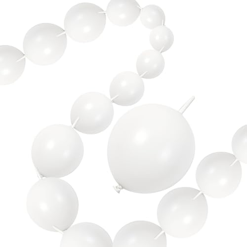 Luftballon Girlande Weiß,100PCS Weiß Ballon Girlande,Weiß Ballon schnell verbindbar, Luftballons Weiß Weisse Ballons Girlande,Weiß Luftballon Set Für Party Deko Geburtstag Babyparty Wedding Dekoration von LXONTSG