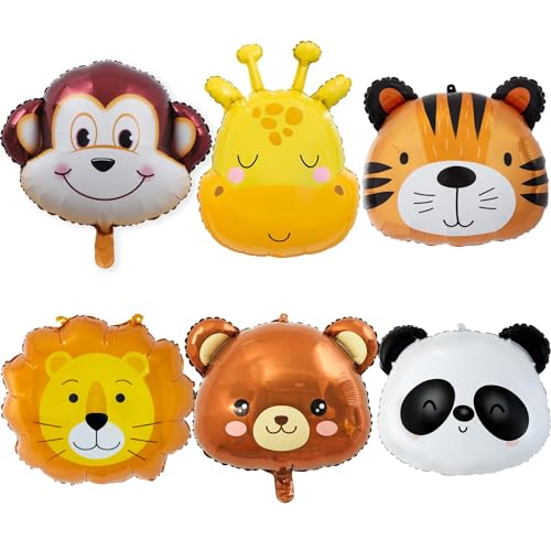 6 Pcs Folienballon Tiere,Folienballon Waldtiere,Tierkopf Riesenballon, Luftballons Dschungel Safari Tiere Ballon,Luftballons Tiere Kindergeburtstag, Waldtiere Ballon für Kinder Geburtstag Party Deko 6 Pcs Folienballon Tiere,Folienballon Waldtiere,Tierkopf Riesenballon, Luftballons Dschungel Safari Tiere Ballon,Luftballons Tiere Kindergeburtstag, Waldtiere Ballon für Kinder Geburtstag Party Deko von LXONTSG