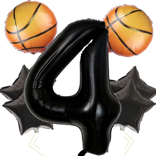 Luftballons Basketball,Basketball 4. Geburtstag Deko,40 Zoll Folienballon Zahl 4,Basketball Luftballon Set,Basketball Themen Luftballons,Kindergeburtstag Deko 4 Jahre,für Thema Kinder Party Luftballons Basketball,Basketball 4. Geburtstag Deko,40 Zoll Folienballon Zahl 4,Basketball Luftballon Set,Basketball Themen Luftballons,Kindergeburtstag Deko 4 Jahre,für Thema Kinder Party von LXONTSG