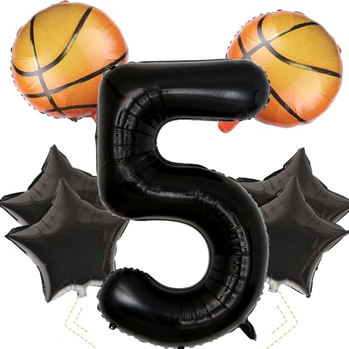 Luftballons Basketball,Basketball 5. Geburtstag Deko,40 Zoll Folienballon Zahl 5,Basketball Luftballon Set,Basketball Themen Luftballons,Kindergeburtstag Deko 5 Jahre,für Thema Kinder Party Luftballons Basketball,Basketball 5. Geburtstag Deko,40 Zoll Folienballon Zahl 5,Basketball Luftballon Set,Basketball Themen Luftballons,Kindergeburtstag Deko 5 Jahre,für Thema Kinder Party von LXONTSG