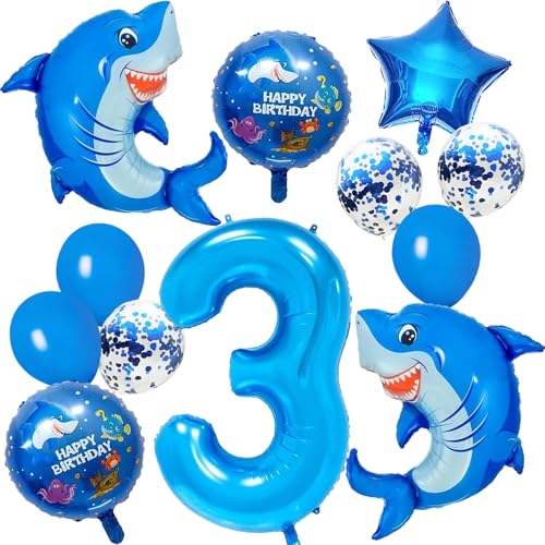 Party Luftballons Hai, 12 Stück Hai Geburtstag Ballons, Hai Ballons Deko, Folienballons Hai, Zahl Folienballon, Latexballons, Sternballons, für Kinder Geburtstagparty, Themenparty Deko Party Luftballons Hai, 12 Stück Hai Geburtstag Ballons, Hai Ballons Deko, Folienballons Hai, Zahl Folienballon, Latexballons, Sternballons, für Kinder Geburtstagparty, Themenparty Deko von LXONTSG