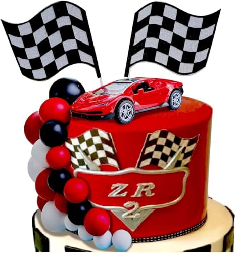 Tortendeko Auto Geburtstag, Racing Car Cupcake Toppers, Rennwagen Deko Torte, Auto Kuchen Deko, Cars Torte Topper, Auto Cupcake Toppers, Geburtstag Tortendeko Cars, Auto Kuchen Toppers von LXONTSG