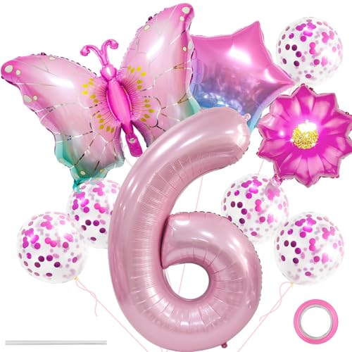 Schmetterling Folienballon,Ballon Anniversaire 6 Ans,XXL Bunt Schmetterlinge Themenballon,Blumen Helium Ballon,Blumen Stern Rosa Luftballons,Schmetterling Folienballon 6 für Kindergeburtstag Deko Schmetterling Folienballon,Ballon Anniversaire 6 Ans,XXL Bunt Schmetterlinge Themenballon,Blumen Helium Ballon,Blumen Stern Rosa Luftballons,Schmetterling Folienballon 6 für Kindergeburtstag Deko von LXONTSG