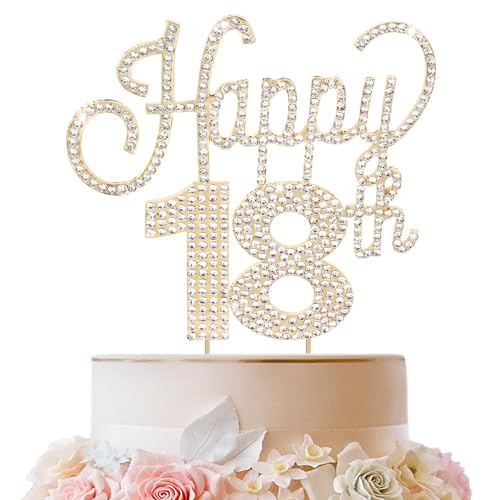 Tortendeko 18 Geburtstag Mädchen,18 Number Strass Cake Topper,Happy Birthday Cake Topper,18. Geburtstagstorte Dekoration,18 Zahl Kuchendeckel, für Kuchendekoration für Erwachsene für Jubiläum (18) Tortendeko 18 Geburtstag Mädchen,18 Number Strass Cake Topper,Happy Birthday Cake Topper,18. Geburtstagstorte Dekoration,18 Zahl Kuchendeckel, für Kuchendekoration für Erwachsene für Jubiläum (18) von LXONTSG
