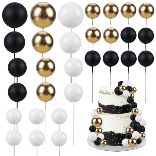 Tortendeko Kugeln, 30pcs Round Ball Cake Toppers, Cake Topper Kugeln, Kuchen Dekoration Kugel, Runde Kugel Kuchendekorationen, Mini Ballon Kuchen Topper, Tortendeko Kugeln Cake Topper von LXONTSG