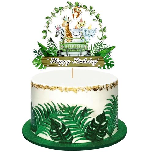 Tier Cupcake Topper Tortendeko Geburtstag Tiere Tortendeko Tiere Jungle Safari Animal Cupcake Toppers Happy Birthday Cake Decor für Birthday Party Supplies Feiern Party Events Baby Shower von LXONTSG