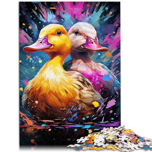 1000-teiliges Puzzle, Bunte süße Ente, geeignet für Kinder ab 12 Jahren, Holzpuzzle, Heimkunstdekor, Größe: 50 x 75 cm 1000-teiliges Puzzle, Bunte süße Ente, geeignet für Kinder ab 12 Jahren, Holzpuzzle, Heimkunstdekor, Größe: 50 x 75 cm von LXQING