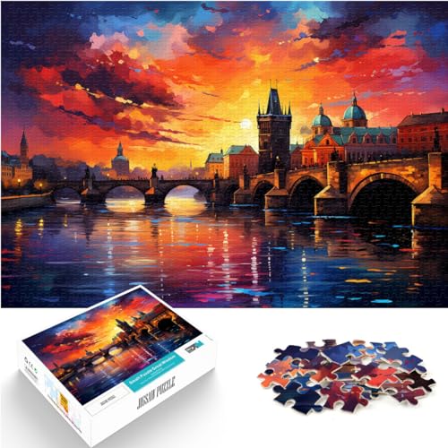 1000-teiliges Puzzle, Die farbenfrohe Psychedelia der Karlsbrücke, für Erwachsene und Kinder ab 12 Jahren, Holzpuzzle, Familienpuzzlespiel, Größe: 50 x 75 cm 1000-teiliges Puzzle, Die farbenfrohe Psychedelia der Karlsbrücke, für Erwachsene und Kinder ab 12 Jahren, Holzpuzzle, Familienpuzzlespiel, Größe: 50 x 75 cm von LXQING